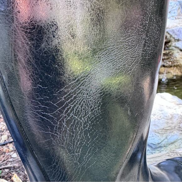 Hunter Original Women's Tall Gloss Black Rain Wellies Boots 8 US / 6 UK *Flaws* - Picture 7 of 16